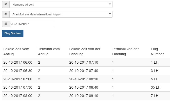 Flugplan Lufthansa